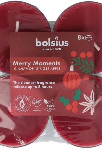 Bolsius Maxlicht merry moments cinnamon ginger (8 Stuks)