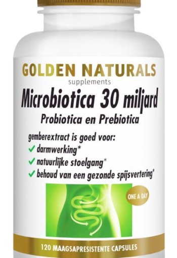 Golden Naturals Microbiotica 30 miljard (120 Vegetarische capsules)