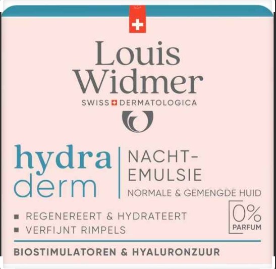 Louis Widmer Hydraderm Nachtemulsie Zonder Parfum 50ML