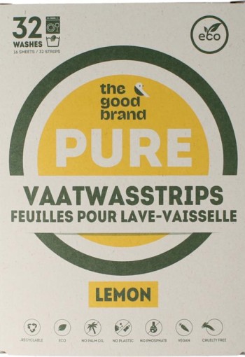 The Good Brand Vaatwasstrips lemon (32 Stuks)