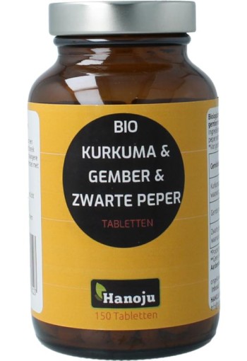 Hanoju Kurkuma + gember + piperine 500mg (150 Tabletten)