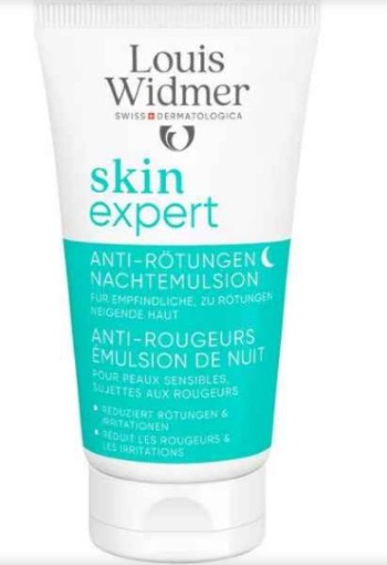 Louis Widmer Skinexpert Anti-Roodheid Nachtemulsie Zonder Parfum 50 ML