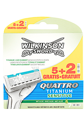 Wilkinson Quattro Titanium Sensitive Scheermesjes 7 stuks