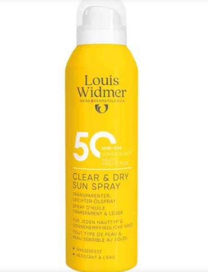 Louis Widmer Suncare Clear & Dry Zonnebrand Spray SPF50 Zonder Parfum 200ML