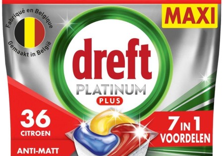 Dreft Platinum Plus Citroen Vaatwastabletten 36st   2 stuks voor € 14,99