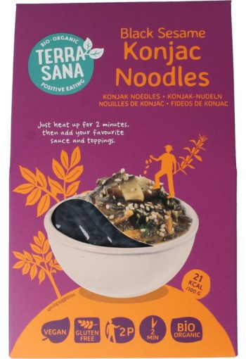 Terrasana Konjak noodles zwarte sesam bio (250 Gram)