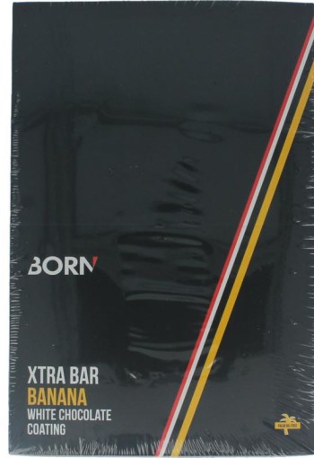 Born Xtra bar banana white chocolate coating 50g (15 Stuks)