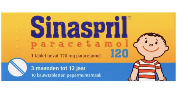 Sinaspril Paracetamol Kauwtabletten 10 stuks 