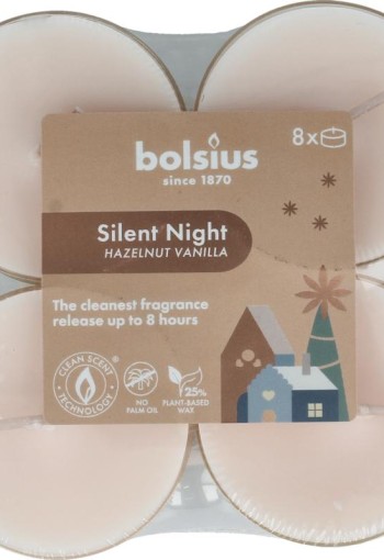Bolsius Maxi lichten 8u true glow silent night (8 Stuks)