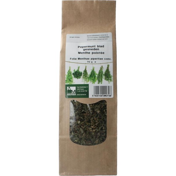 Marma Pepermuntblad gesneden (70 Gram)