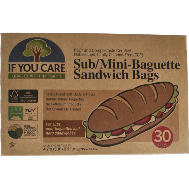 If You Care Mini baguette & sandwich bags (30 Stuks)