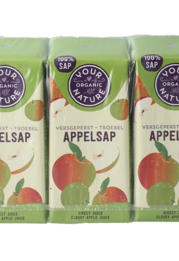 Your Organic Nat Appelsap bio 200ml (6 Stuks)