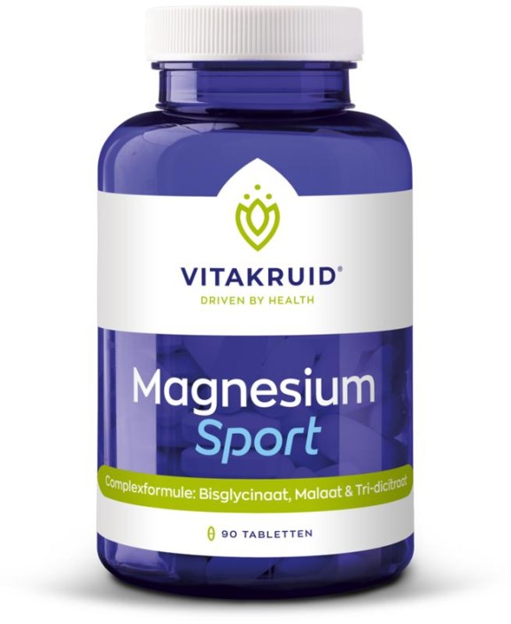 Vitakruid Magnesium sport bisglycinaat malaat&tri-dicitraat (90 Tabletten)