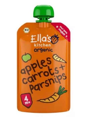 Ella's Kitchen Wortels Appels Pastinaak Bio Knijpfruit 4+ Maanden 120 GR