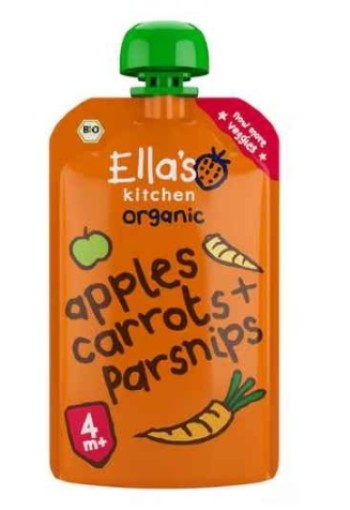 Ella's Kitchen Wortels Appels Pastinaak Bio Knijpfruit 4+ Maanden 120 GR