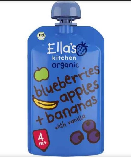 Ella's Bio Kitchen Smoothie Blueberries Apples + Bananas 120 GR