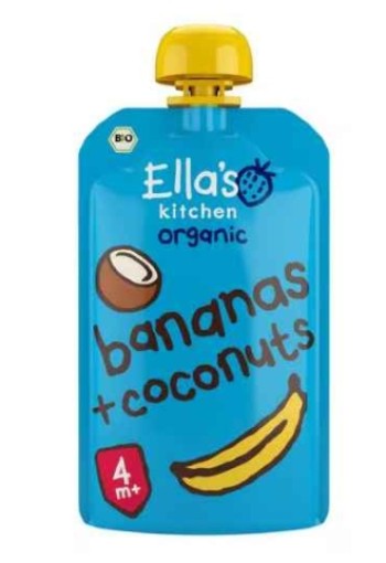 Ella's Kitchen Bananen Kokos Biologisch Knijpfruit 4+ Maanden 120 GR