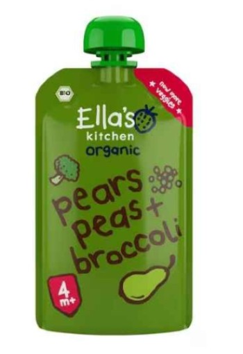 Ella's Kitchen Peren Doperwten Broccoli Bio Knijpfruit 4+ Maanden 120 GR
