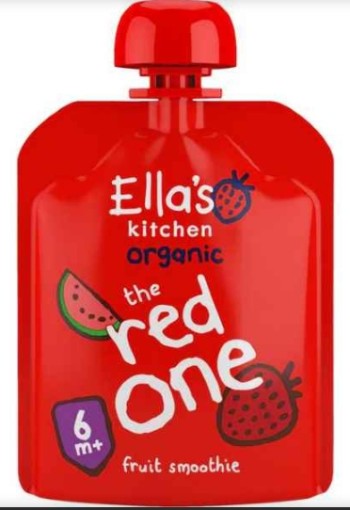 Ella's Kitchen Fruit Smoothie The Red One Bio Knijpfruit 6+ Maanden 90 GR