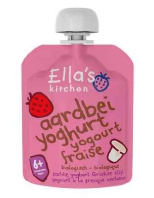 Ella's Kitchen Aardbeien Yoghurt Biologisch Knijpfruit 6+ Maanden 90 GR