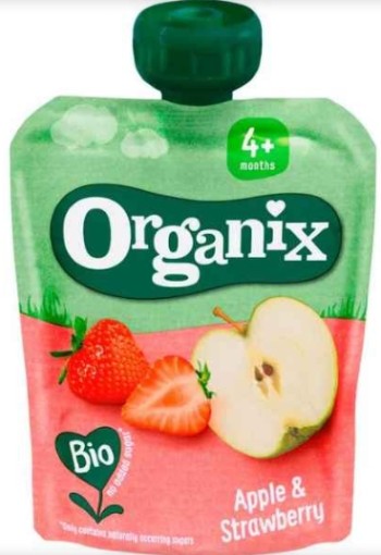 Organix Bio Knijpfruit Appel, Aardbei