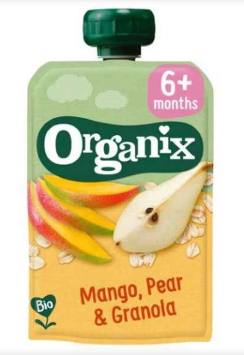 Organix Bio Knijpfruit Mango, Peer, Granola