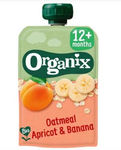 Organix Bio Knijpfruit Havermout, Abrikoos, Banaan