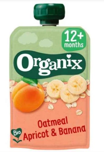 Organix Bio Knijpfruit Havermout, Abrikoos, Banaan