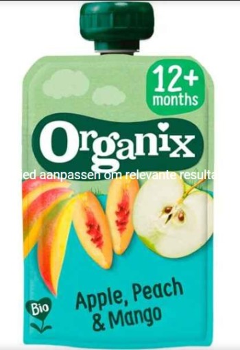 Organix Bio Knijpfruit Appel, Perzik, Mango