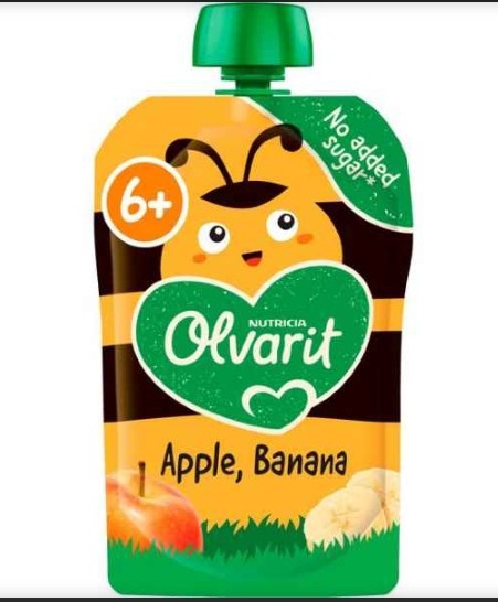 Olvarit Knijpfruit Appel Banaan