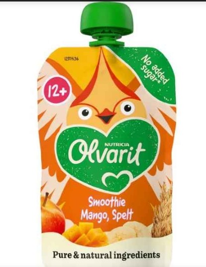 Olvarit Knijpfruitzakje Mango Smoothie Spelt