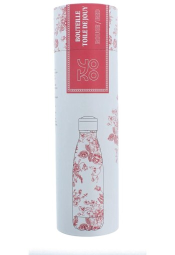 Yoko Drinkfles Toile de Jouy red isotherm 500ml (1 Stuks)
