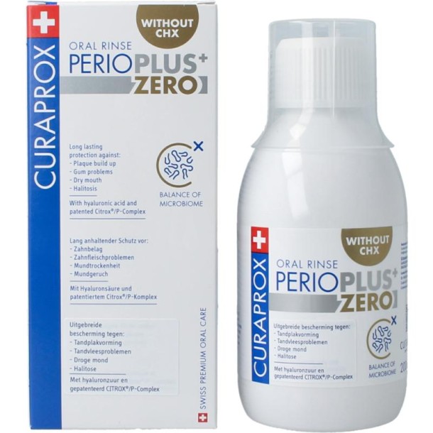 Curaprox Perio plus+ zero CHX 0.00 mondspoeling (200 Milliliter)
