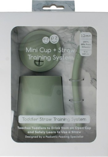 Ezpz Mini cup met rietje training system sage (1 Stuks)