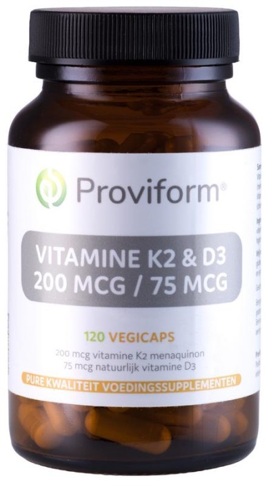 Proviform Vitamine K2 200mcg & D3 75mcg (120 Vegetarische capsules)