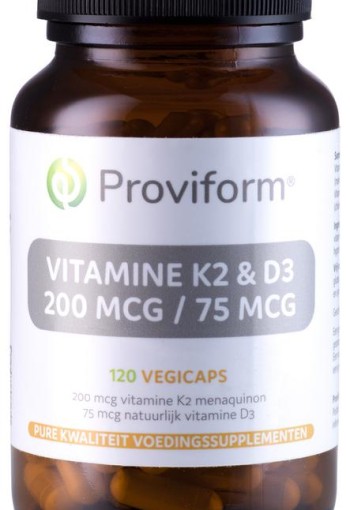 Proviform Vitamine K2 200mcg & D3 75mcg (120 Vegetarische capsules)