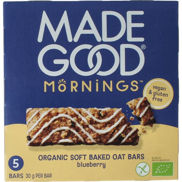 Madegood Mornings bar blueberry bio (5 Stuks)