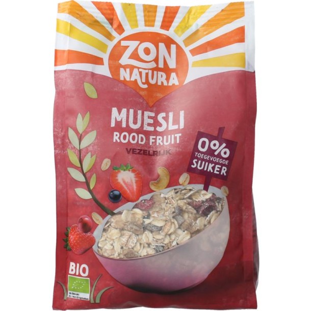 Zonnatura Muesli rood fruit bio (375 Gram)