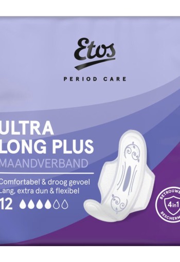 Etos period care ultra long plus maandverband 12 stuks
