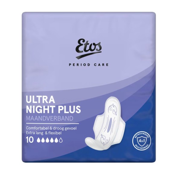 Etos Ultra Maandverband Night Plus 10 stuks