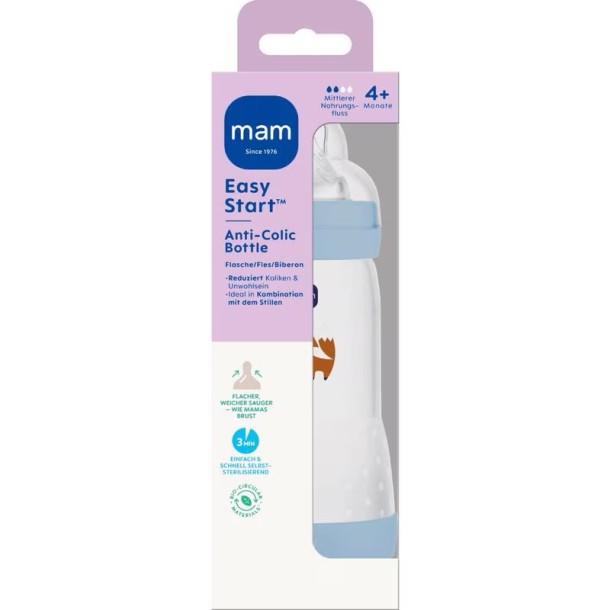 MAM Easy Start Anti-Colic Babyfles Blue 320 ML