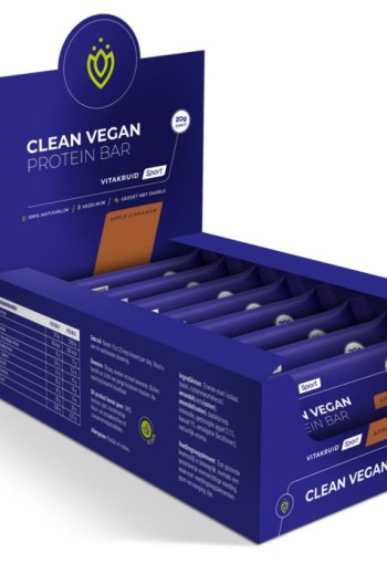 Vitakruid Clean vegan protein bar - apple cinnamon (12 Stuks)