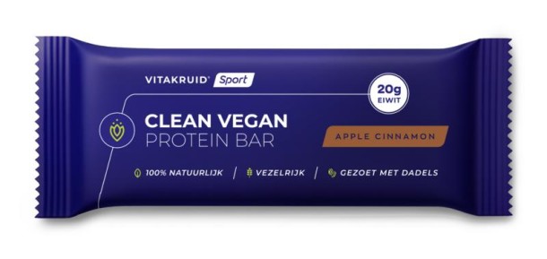 Vitakruid Clean vegan protein bar - apple cinnamon (1 Stuks)