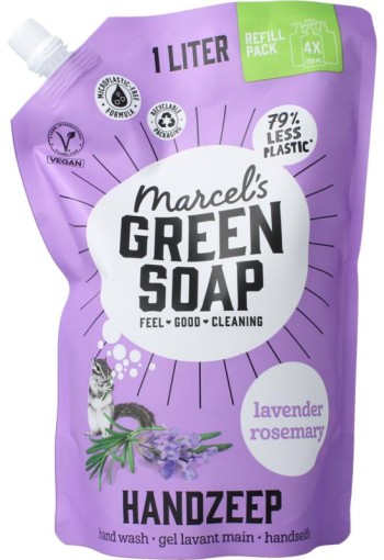 Marcel's GR Soap Handzeep lavendel & rosemarijn navulling (1000 Milliliter)