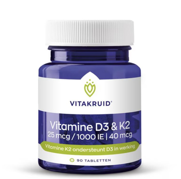 Vitakruid vit D3&K2 tabletten 90 stuks