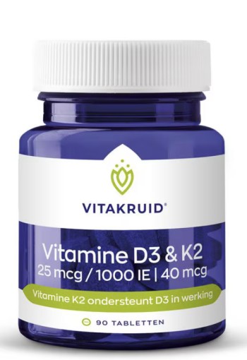 Vitakruid vit D3&K2 tabletten 90 stuks