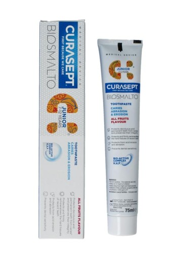 Curasept Biosmalto tandpasta junior caries erosie slijtage (75 Milliliter)