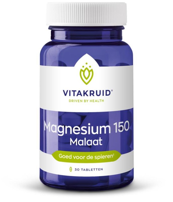 Vitakruid Magnesium 150 malaat met vitamine B6 (P-5-P) (30 Tabletten)
