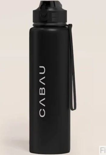 Cabau Bloom Waterfles - Staal zwart