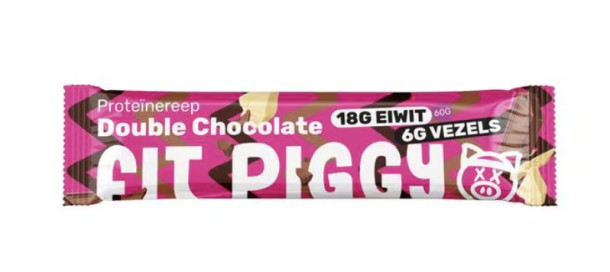 Fit Piggy eiwitreep double chocolate